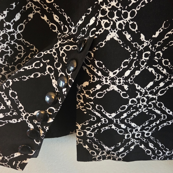 Worthington Black and White Chain Pattern Pencil Skirt Buisness Casual - Picture 4 of 10